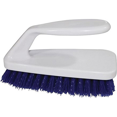 Genuine Joe GJO99658, Iron Handle Scrub Brush, 1 Each, Blue,White