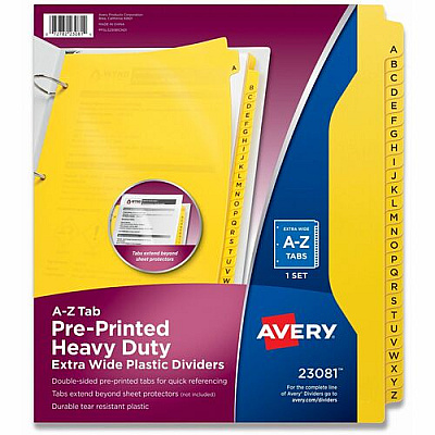 Avery Heavy-Duty Plastic A-Z Industrial Dividers (23081)