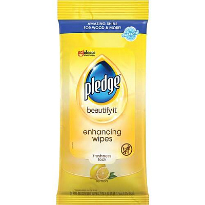 SC Johnson Pledge Lemon Furniture Polish Wipes (624489CT)