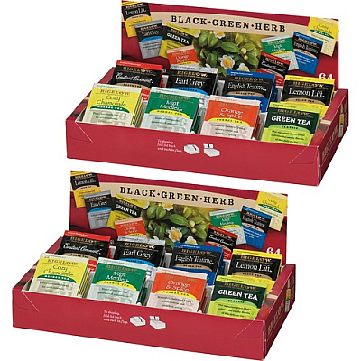 Bigelow Assorted Flavor Herbal Tea, Black Tea, Green Tea Bag (10568BD)