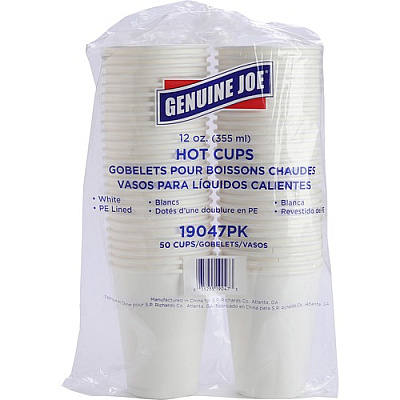 Genuine Joe 12 oz Disposable Hot Cups (19047BD)