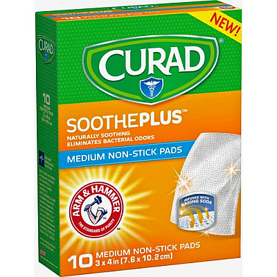 Curad SoothePlus Medium Non-stick Pads (CUR47134AH)