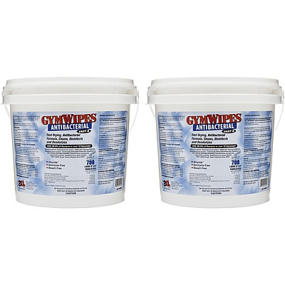 2XL GymWipes Dispensing Antibacterial Towelettes