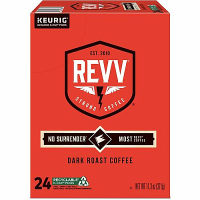 revv K-Cup, Pod No Surrender Keurig Single-Serve K-Cup Pods, Dark Roast Coffee, 24 Count (196924)