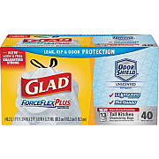 Glad ForceFlex Tall Kitchen Drawstring Trash Bags (79008)