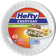 Hefty Everyday 8-7/8" 3-Compartment Foam Plates (D28845)