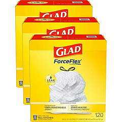Glad ForceFlex Tall Kitchen Drawstring Trash Bags (78564CT)