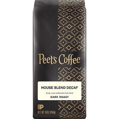 Peet's Coffee Ground House Blend Decaf Coffee (501487)