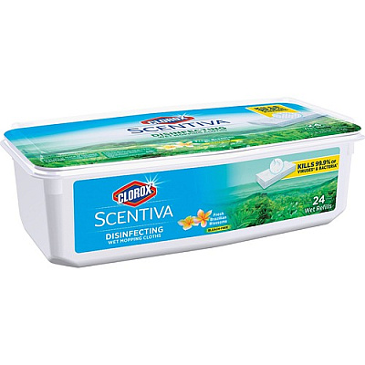 Clorox Scentiva Disinfecting Wet Mopping Pad Refills, Bleach-Free