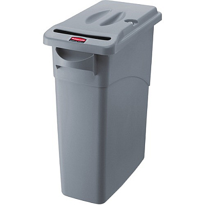 Rubbermaid Commercial Slim Jim Confidential Document Containers w/Lids (9W15LGYCT)