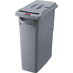 Rubbermaid Commercial Slim Jim Confidential Document Containers w/Lids (9W25LGYCT)