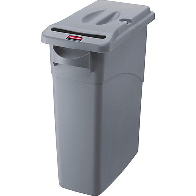 Rubbermaid Commercial Slim Jim Confidential Document Containers w/Lids (9W25LGYCT)