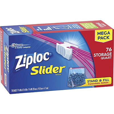 Ziploc&reg; Slider Quart Storage Bags