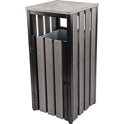 Lorell Faux Wood Outdoor Waste Bin (42693)