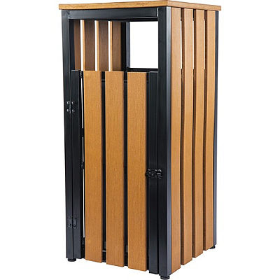Lorell Faux Wood Outdoor Waste Bin (42692)
