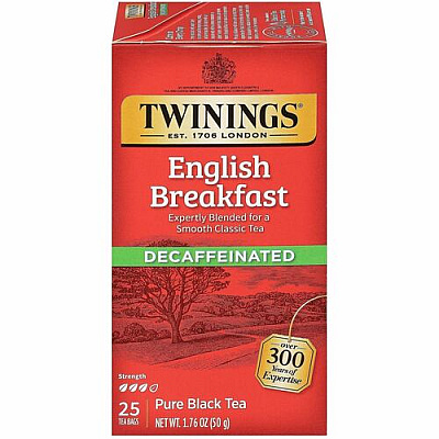 Twinings of London Decaf English Breakfast Black Tea Bag (09182)