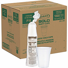 SOLO 16 oz Plastic Cold Party Cups (P16)