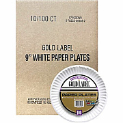 Gold Label 9" Dinnerware Paper Plates (CP9GOEWH)