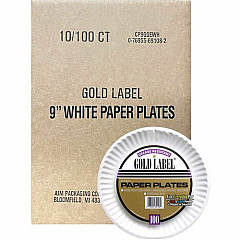 Gold Label 9" Dinnerware Paper Plates (CP9GOEWH)