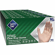 Safety Zone Powder Free Clear Vinyl Gloves (GVP9XLHHCT)