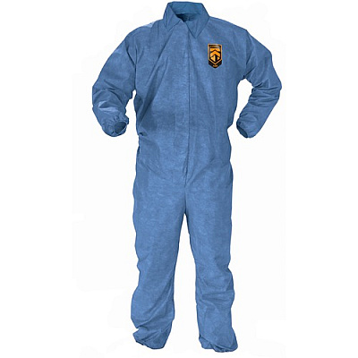 Kleenguard A60 Coveralls - Zipper Front, Storm Flap, Elastic Back, Wrists & Ankles (45004)