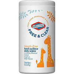 Clorox Free & Clear Hard Surface Daily Wipes, Bleach-Free Cleaning Wipes
