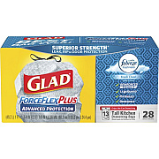 Glad Tall Kitchen Drawstring Trash Bags - ForceFlexPlus Advanced Protection (79018)