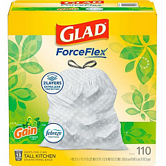 Glad ForceFlex Tall Kitchen Drawstring Trash Bags (79114)