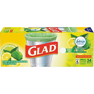 Glad Small Kitchen Drawstring Trash Bags (79120)