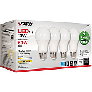 SATCO 10W A19 LED 2700K Frosted Bulbs (S28560)