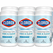 Clorox Free & Clear Compostable All Purpose Cleaning Wipes (32486CT)