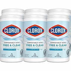 Clorox Free & Clear Compostable All Purpose Cleaning Wipes (32486CT)