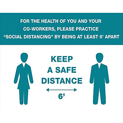 Lorell You/Co-Workers Please Keep 6' Apart Sign (LLR00253)