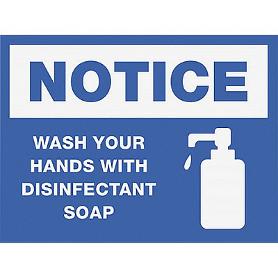 Lorell NOTICE Wash Hands With Disinfect Soap Sign (LLR00252)