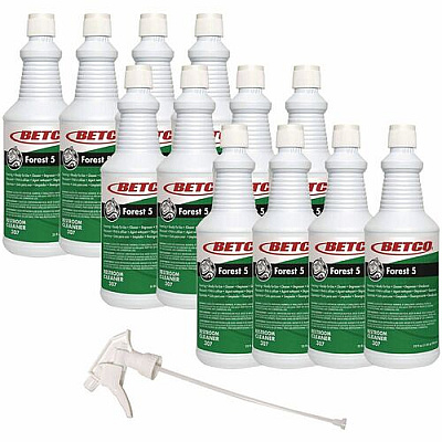 Betco Forest 5 Foaming Cleaner, Mint, 32 Oz, Straw, Pack Of 12 Bottles (3071200)