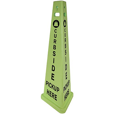 TriVu 3-sided Curbside Pickup Safety Sign (9140PUKIT)
