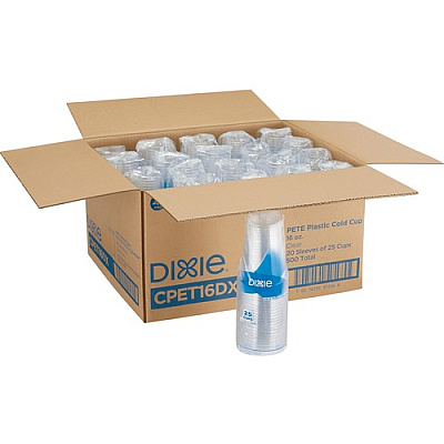 Dixie Clear Plastic Cold Cups (CPET16DXCT)