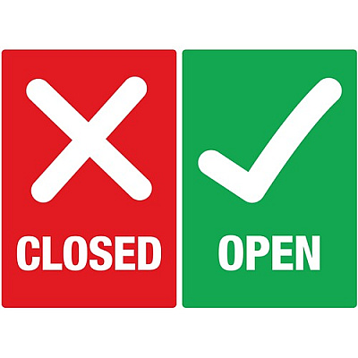 Avery Surface Safe OPEN/CLOSED Table/Chair Decals (83070)