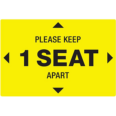 Avery Surface Safe PLEASE KEEP 1 SEAT APART Decals (83073)