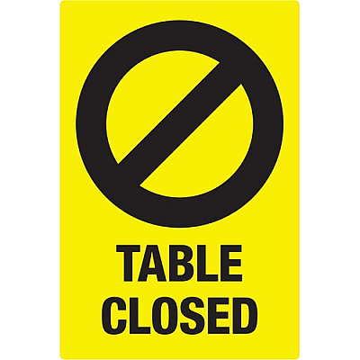Avery Surface Safe TABLE CLOSED Preprinted Decals (83075)