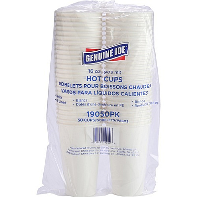 Genuine Joe 16 oz Disposable Hot Cups (19050)