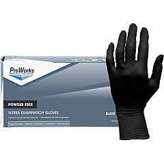 ProWorks Black Nitrile Exam Gloves, Powder Free 5 mil (GL-N145F) (GLN145FS)