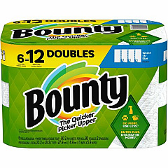 Bounty Select-A-Size Paper Towels - 6 Double Rolls = 12 Regular (05825)