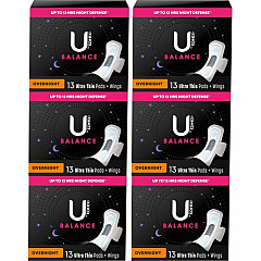 U by Kotex Ultra Thin Overnight Pads (54912CT)