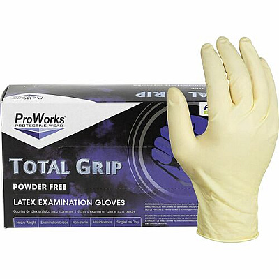 ProWorks Total Grip Latex Powder Free Exam Gloves (GLL165FX)