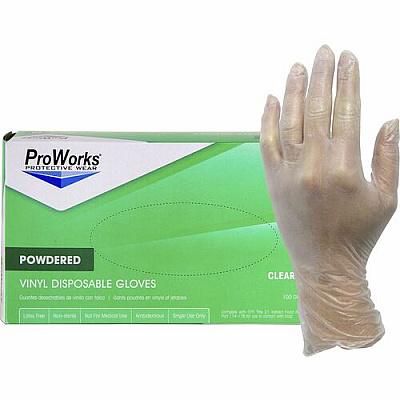 ProWorks Vinyl Powdered Industrial Gloves (GLV103PX)