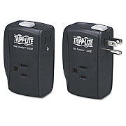 Tripp Lite Protect It! Portable Surge Protector, 2 Outlets, Direct Plug-In, 1050 Joules (TRAVLER100BT)