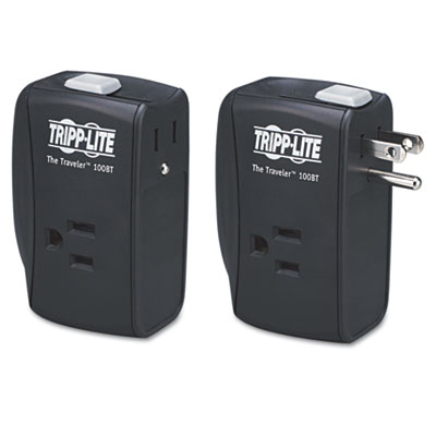 Tripp Lite Protect It! Portable Surge Protector, 2 Outlets, Direct Plug-In, 1050 Joules (TRAVLER100BT)