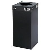 Safco PUBLIC SQUARE TRASH CONTAINER, SQUARE, STEEL, 31 GAL, BLACK (2982BL)