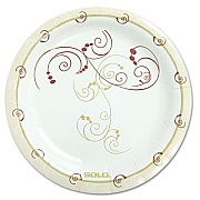 Dart Symphony Paper Dinnerware, Mediumweight Plate, 6" dia, Tan, 125/Pack (MP6J8001PK)